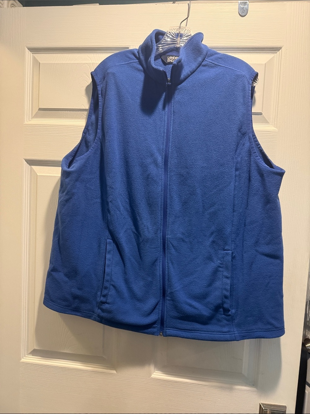 Lands' End Royal Blue Fleece Vest - Women's Full Zip